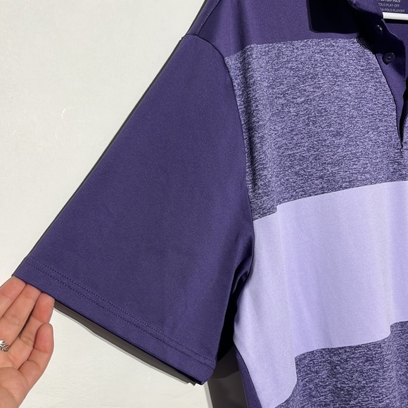 Under Armour Men’s The Playoff Polo Bodega Purple Stripe Size XL - Picture 4 of 8